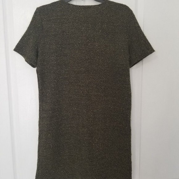 NWT Zara Trafaluc Tweed Button Down Sheath Dress Size Medium - Picture 5 of 6